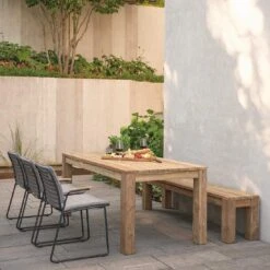 Stern Levi Gartenmöbelset 5-tlg. Mit Tisch 180x90cm Anthrazit/Teak