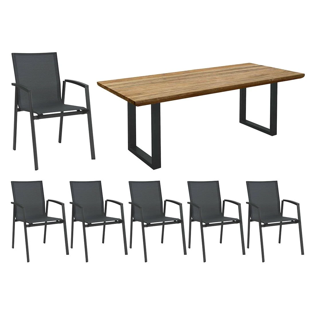 Stern New Top Gartenmöbel-Set 7-tlg. Mit Tisch 200x100cm Anthrazit/Karbon 1 Stern New Top Gartenmöbel-Set 7-tlg. Mit Tisch 200x100cm Anthrazit/Karbon