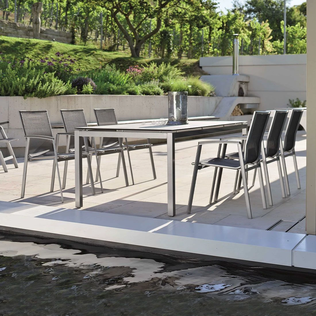 Stern New Top Gartenmöbel-Set 7-tlg. Tisch 200x100cm Graphit/Silbergrau 1 Stern New Top Gartenmöbel-Set 7-tlg. Tisch 200x100cm Graphit/Silbergrau