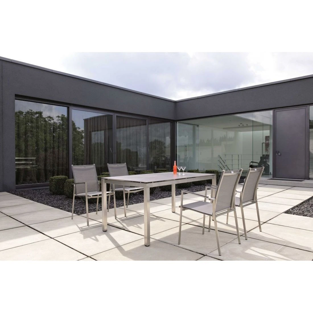 Stern Gartentisch-Gestell 160x90cm Edelstahl Vierkantrohr 2 Stern Gartentisch-Gestell 160x90cm Edelstahl Vierkantrohr – Bild 2