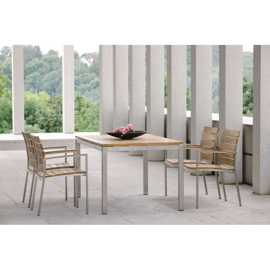 Stern Gartentisch-Gestell 160x90cm Edelstahl Vierkantrohr 3 Stern Gartentisch-Gestell 160x90cm Edelstahl Vierkantrohr – Bild 3