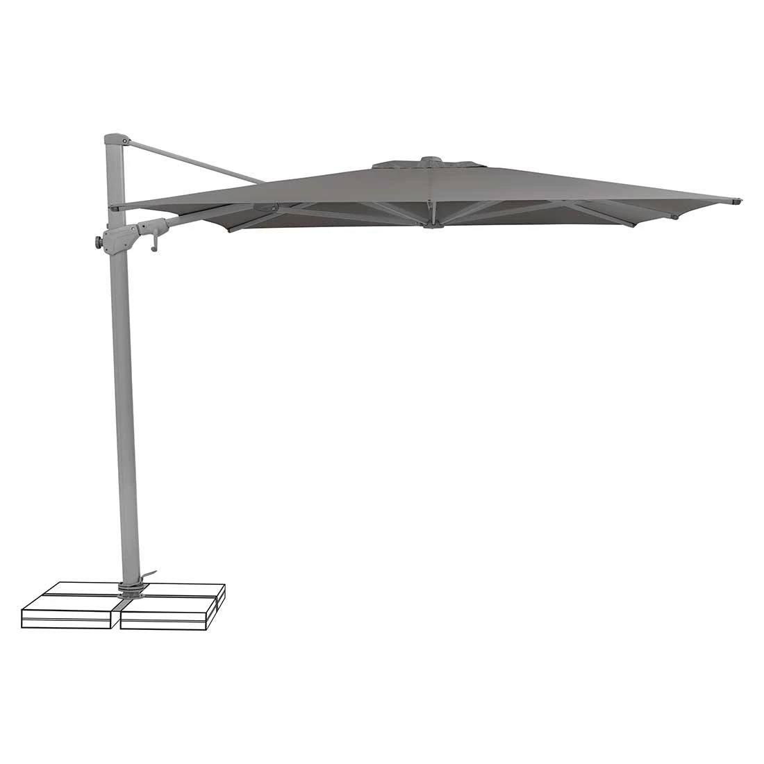 Suncomfort Varioflex Ampelschirm 330x270cm Stone Grey 1 Suncomfort Varioflex Ampelschirm 330x270cm Stone Grey