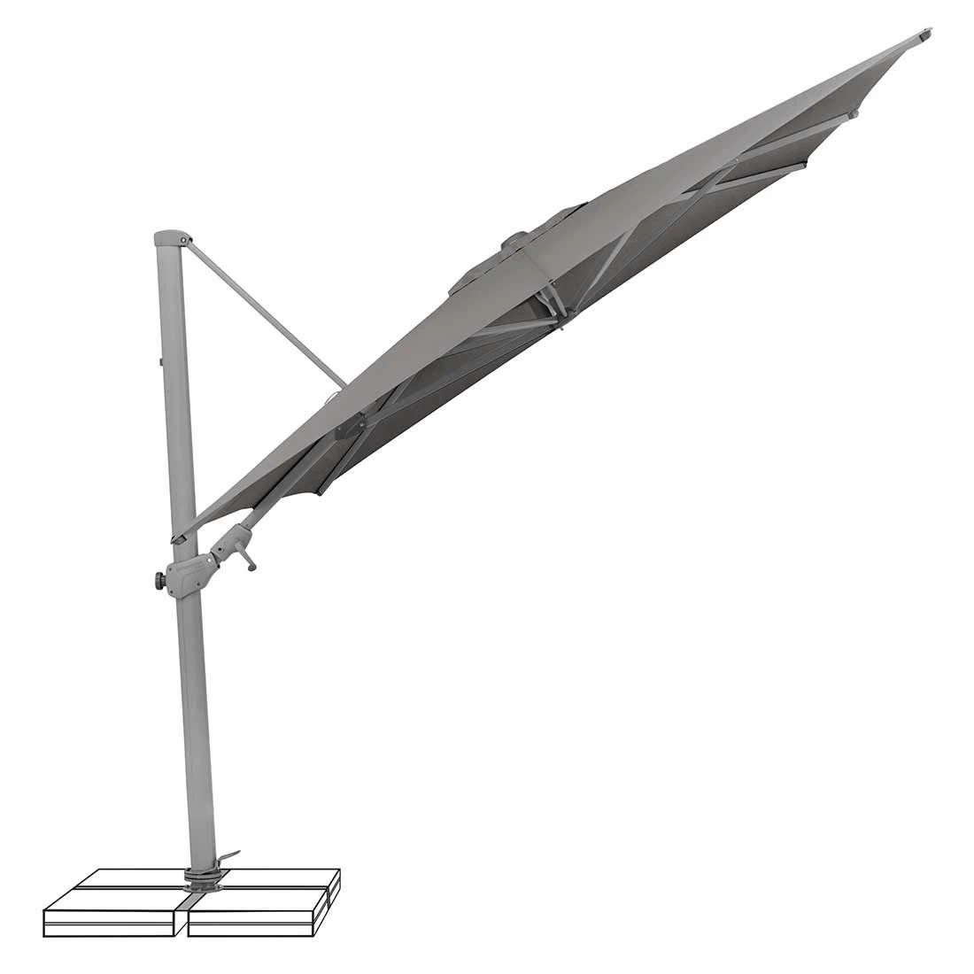 Suncomfort Varioflex Ampelschirm 330x270cm Stone Grey 2 Suncomfort Varioflex Ampelschirm 330x270cm Stone Grey – Bild 2