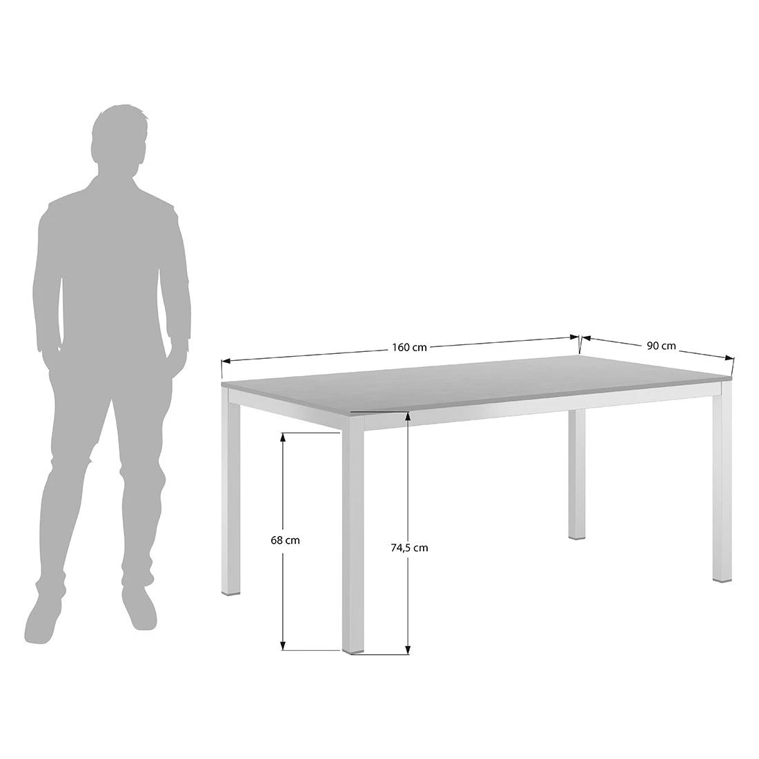 Zebra One Gartenmöbel-Set 5-tlg. Tisch 160x90cm Silber/Dark Platinum 5 Zebra One Gartenmöbel-Set 5-tlg. Tisch 160x90cm Silber/Dark Platinum – Bild 5