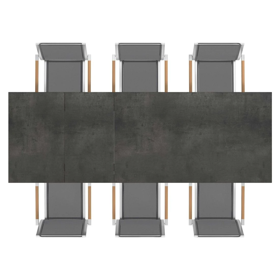 Zebra One Gartenmöbel-Set 7-tlg. Tisch 160/217/267x91cm Silber/Dunkelgrau 6 Zebra One Gartenmöbel-Set 7-tlg. Tisch 160/217/267x91cm Silber/Dunkelgrau – Bild 6