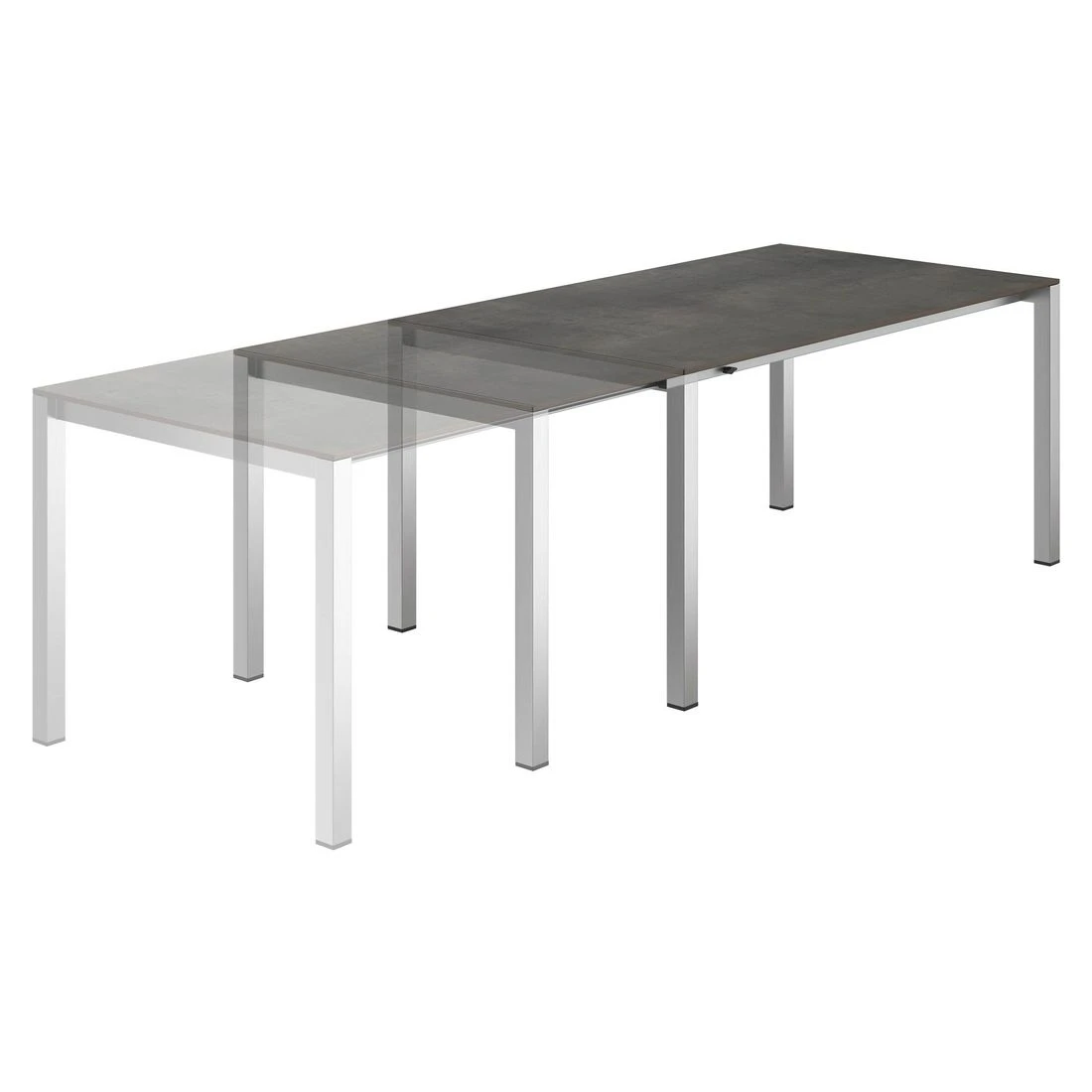 Zebra One Gartenmöbel-Set 7-tlg. Tisch 160/217/267x91cm Silber/Dunkelgrau 8 Zebra One Gartenmöbel-Set 7-tlg. Tisch 160/217/267x91cm Silber/Dunkelgrau – Bild 8