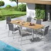 Zebra One Gartenmöbel-Set 7-tlg. Tisch 180/240x90cm Silber/Dark Platinum