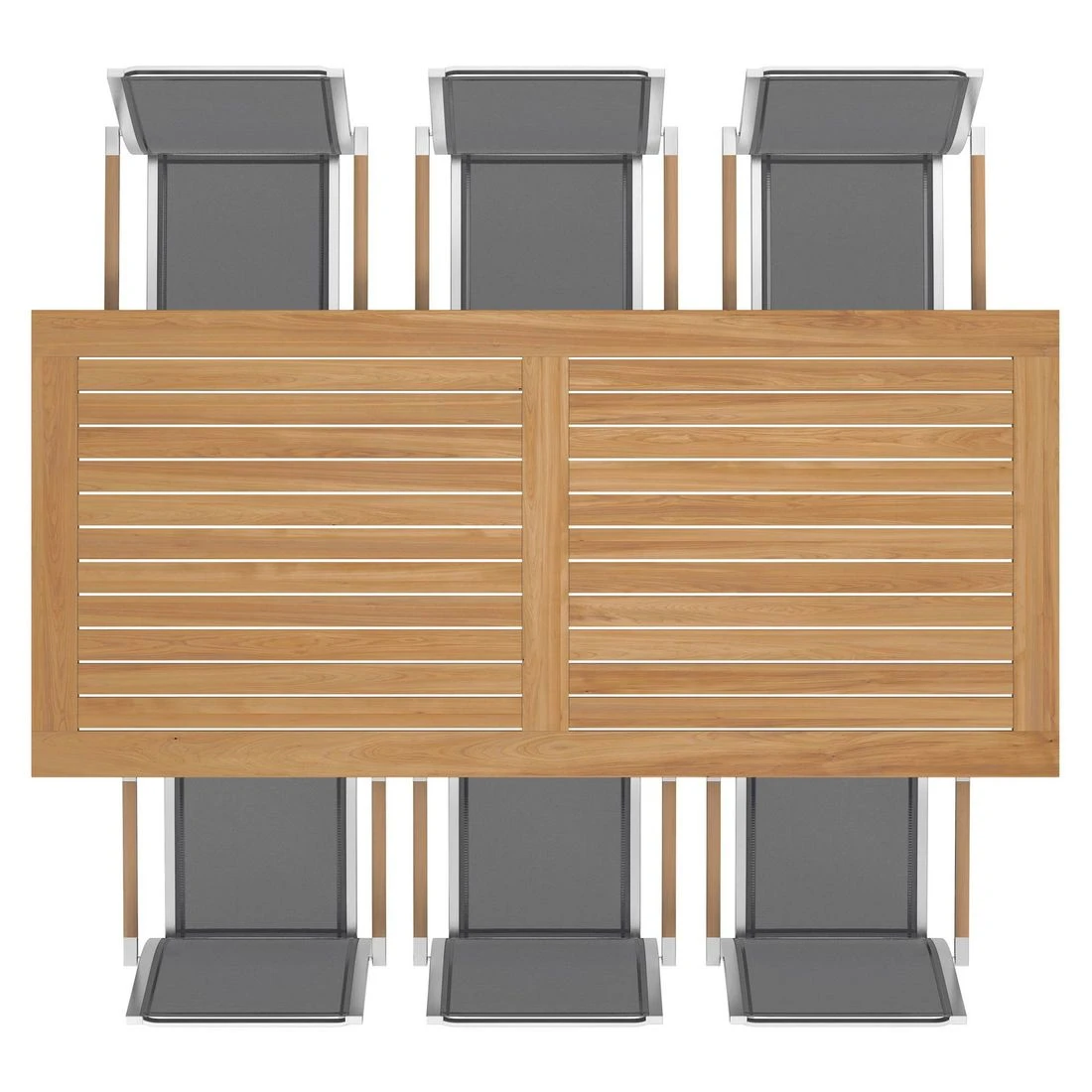 Zebra One Gartenmöbel-Set 7-tlg. Tisch 220x100cm Silber/Dunkelgrau 5 Zebra One Gartenmöbel-Set 7-tlg. Tisch 220x100cm Silber/Dunkelgrau – Bild 5