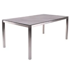Zebra Opus Gartentisch 180x100cm Edelstahl/HPL Silber/Scratched Grey